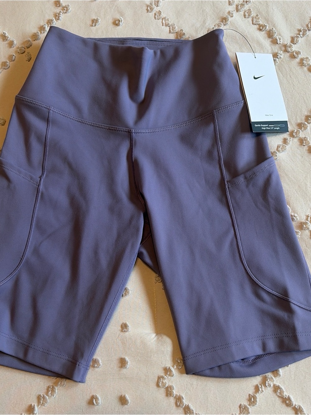 Nike Women's Lavender Purple Bike Shorts with Pockets